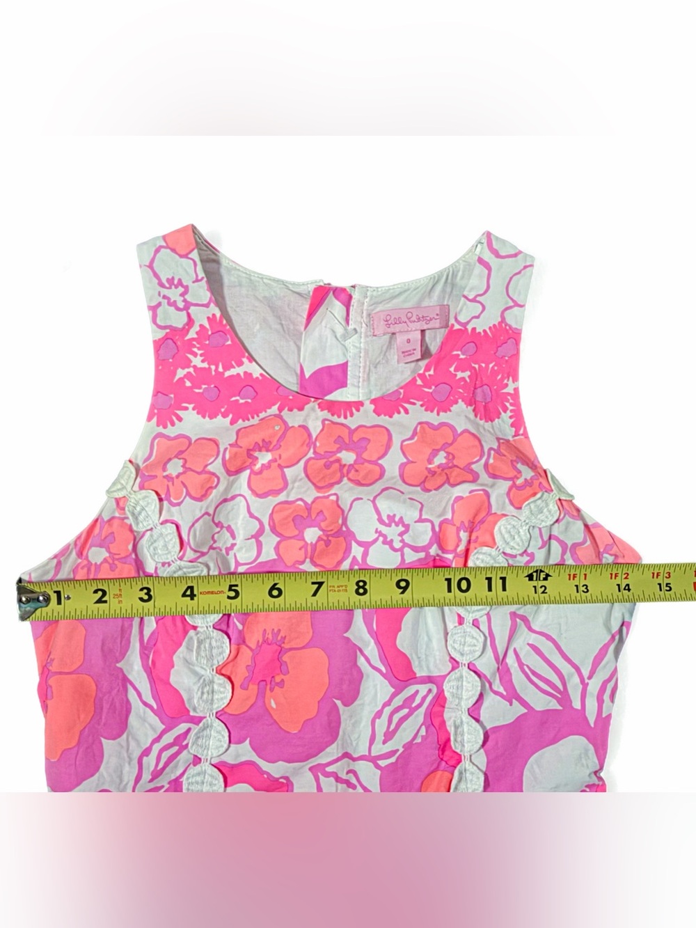 Lilly Pulitzer Pearl Shift Dress Pansy Dance Pink Orange Lace Size 0 Womens Girl - Picture 13 of 13